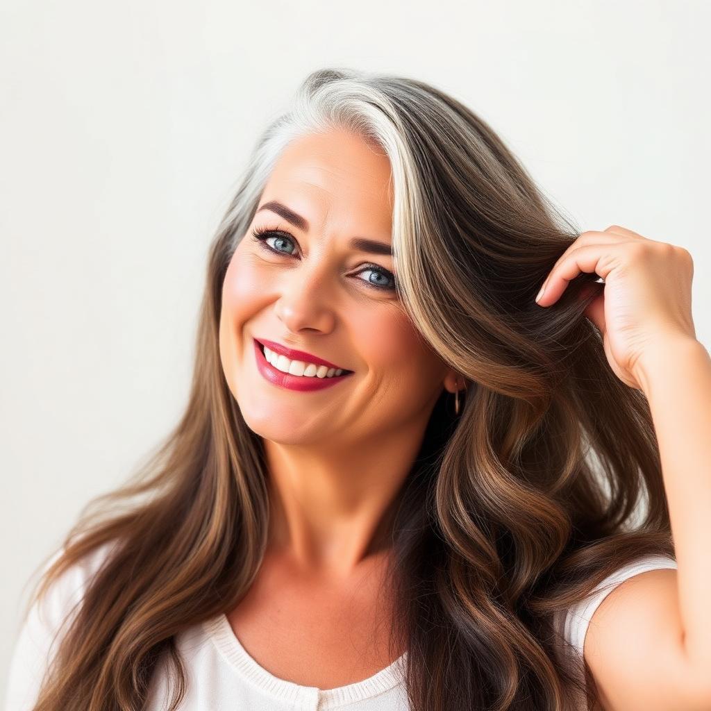 Woman with thick healthy hair after using HairVigor Vitality